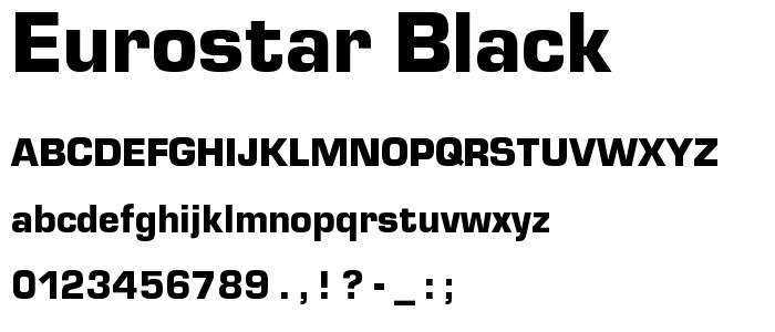 Eurostar Black font